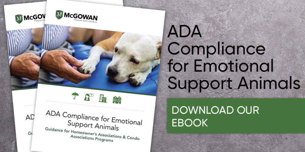 are emotional support dogs covered by the ada